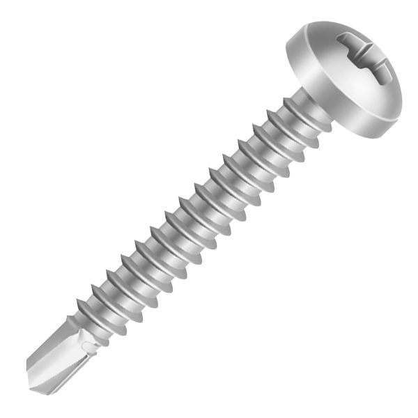 Parafuso Cabeça Panela Phillips Ponta Broca Auto Atarraxante Zincado Branco