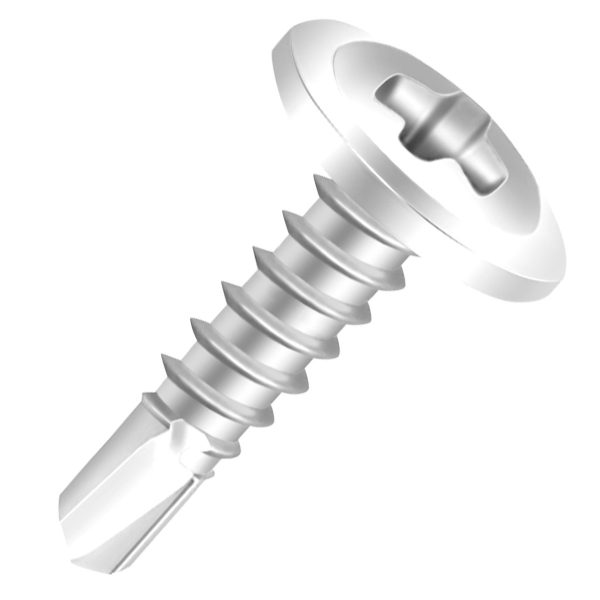 Parafuso Flangeado Phillips Ponta Broca Auto Atarraxante Zincado Branco