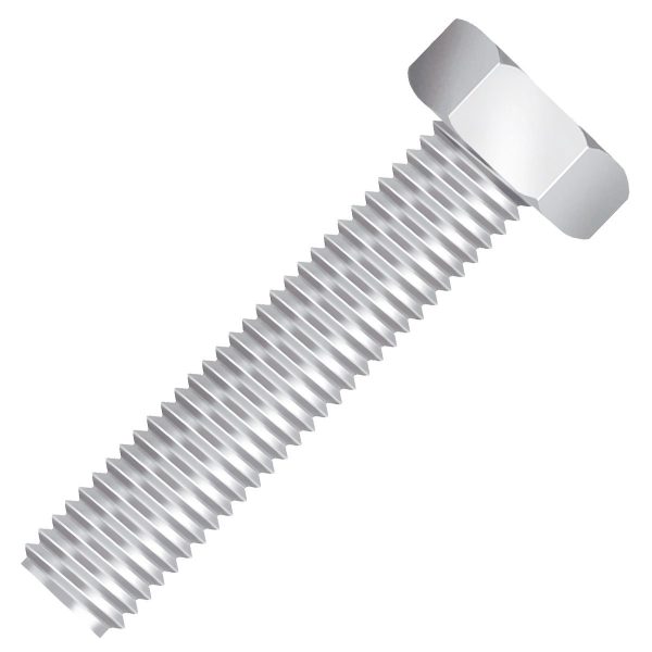 Parafuso Sextavado Rosca Inteira WW Zincado Branco